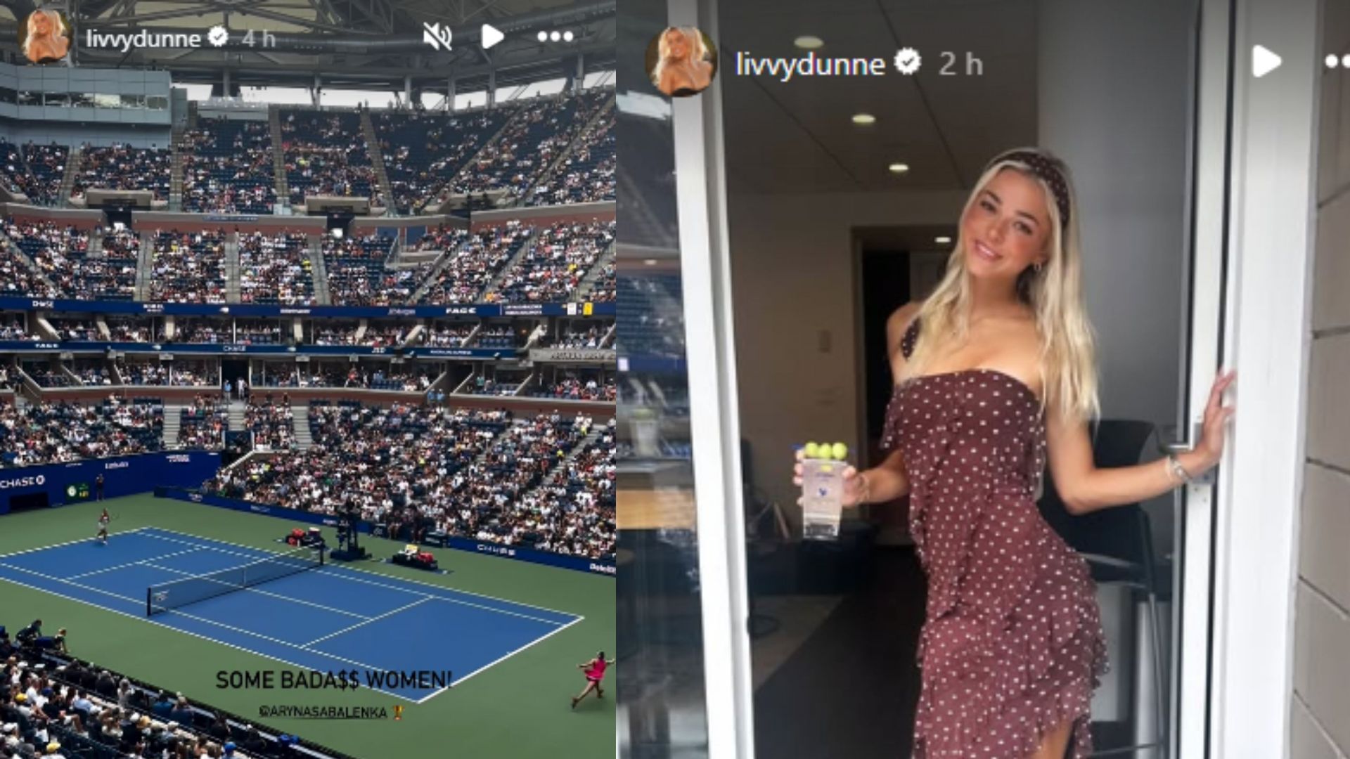 Screengrabs of Olivia Dunne&#039;s Instagram stories about US Open [Image Source : Olivia Dunne&#039;s Instagram]