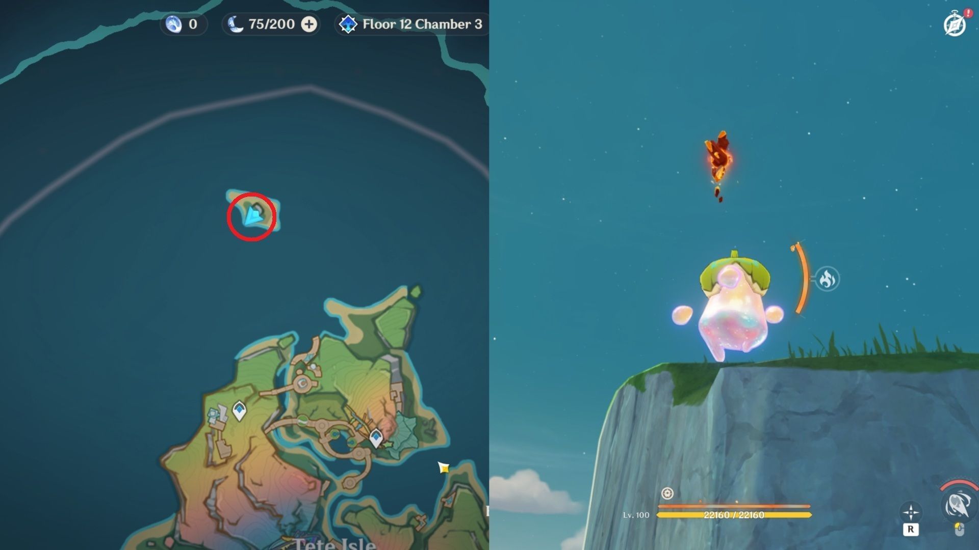 On the island north of Tete Isle (Image via HoYoverse)