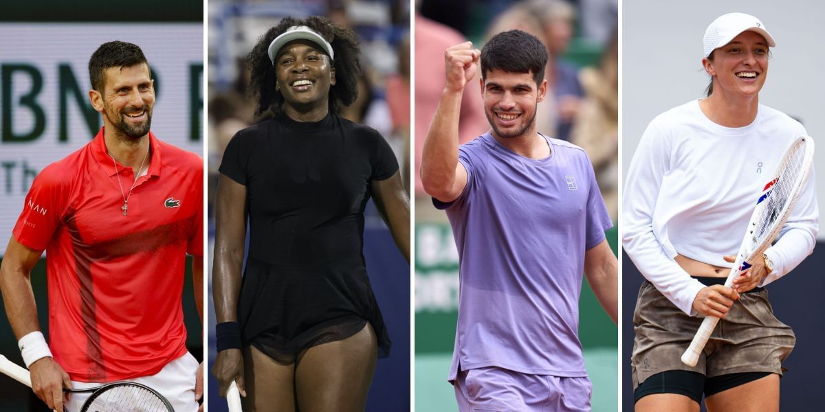 Novak Djokovic, Venus Williams, Carlos Alcaraz and Iga Swiatek lead the mixed doubles field at the US Open 2025. (Photos: Getty)