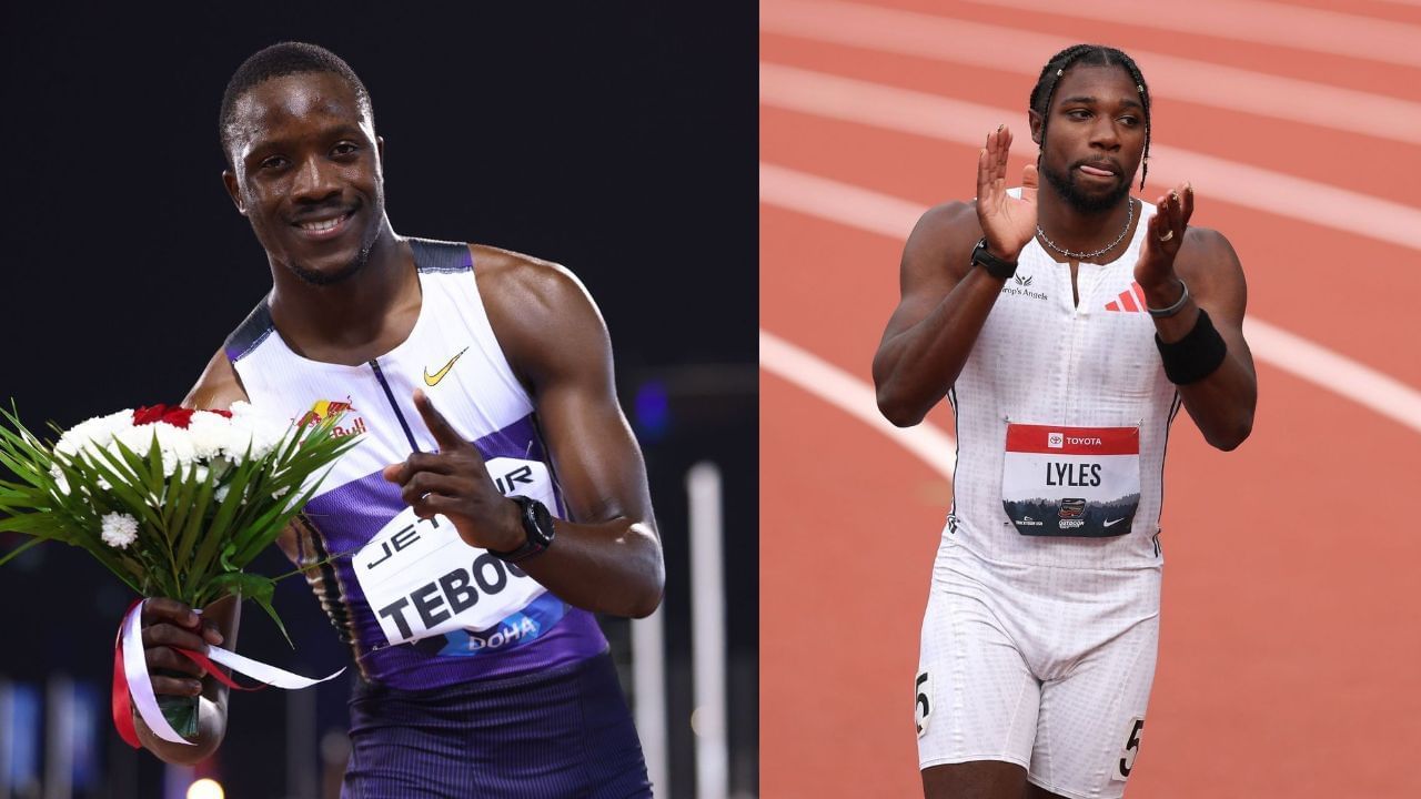 Letsile Tebogo and Noah Lyles (Image via: Both Getty)