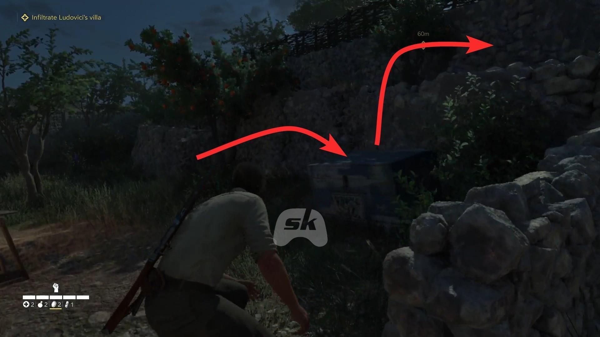 Utilize the blue stash to reach the garden&#039;s next level (Image via Sportskeeda Gaming // 2K)