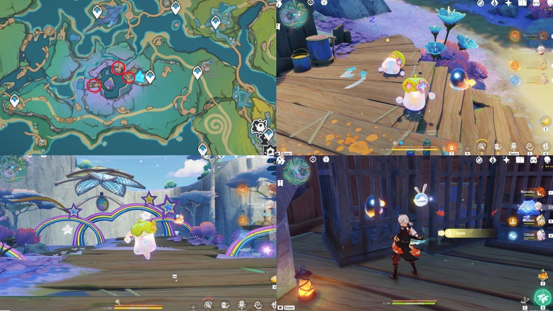 Three Monetoo puzzle in Wavey Bay (Image via HoYoverse)
