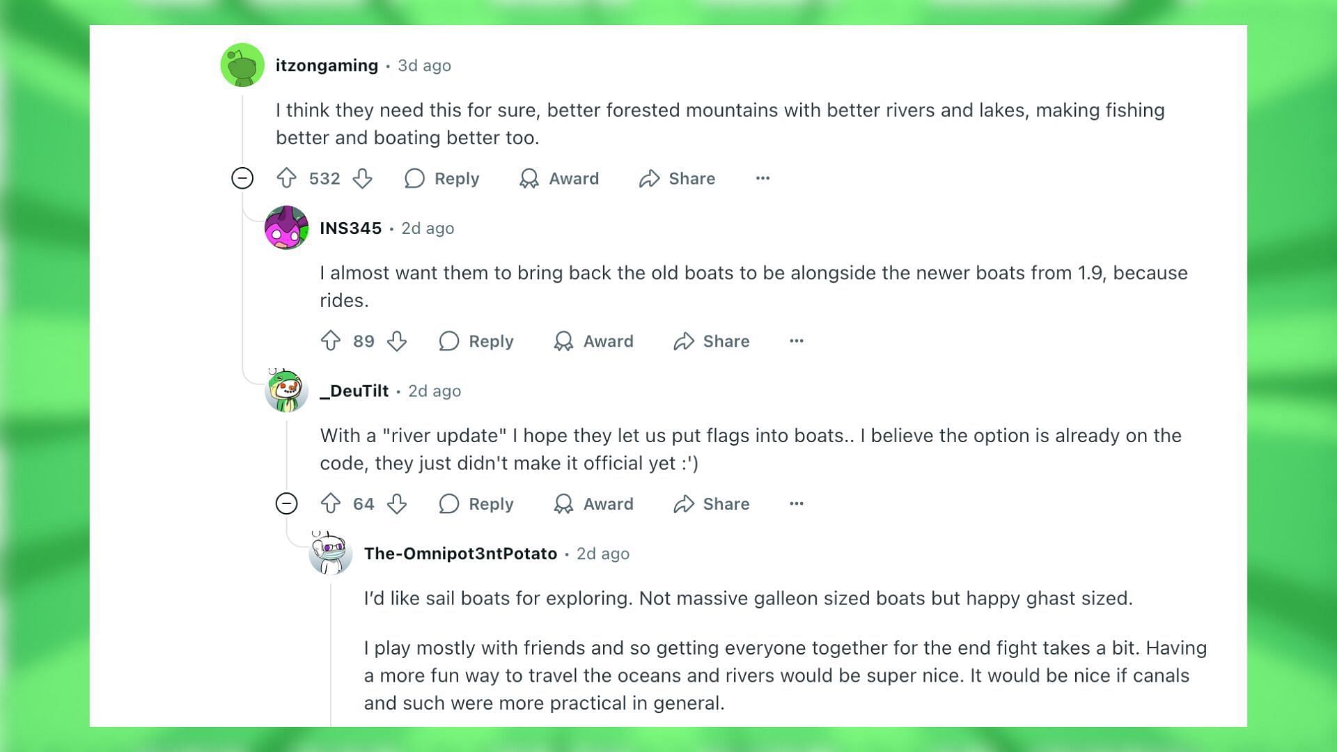 Redditors react to the idea of Mountain update (Image via Reddit)