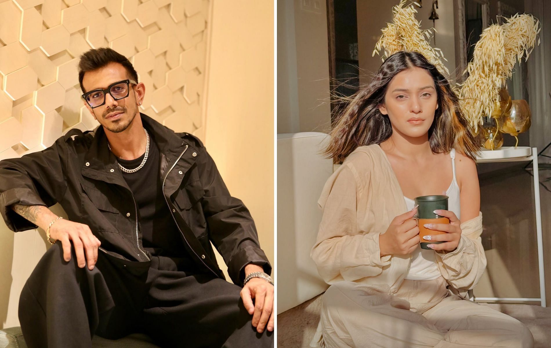 Yuzvendra Chahal (left) and Dhanashree Verma. (Pics: Instagram/yuzi_chahal23/rj.mahvash).