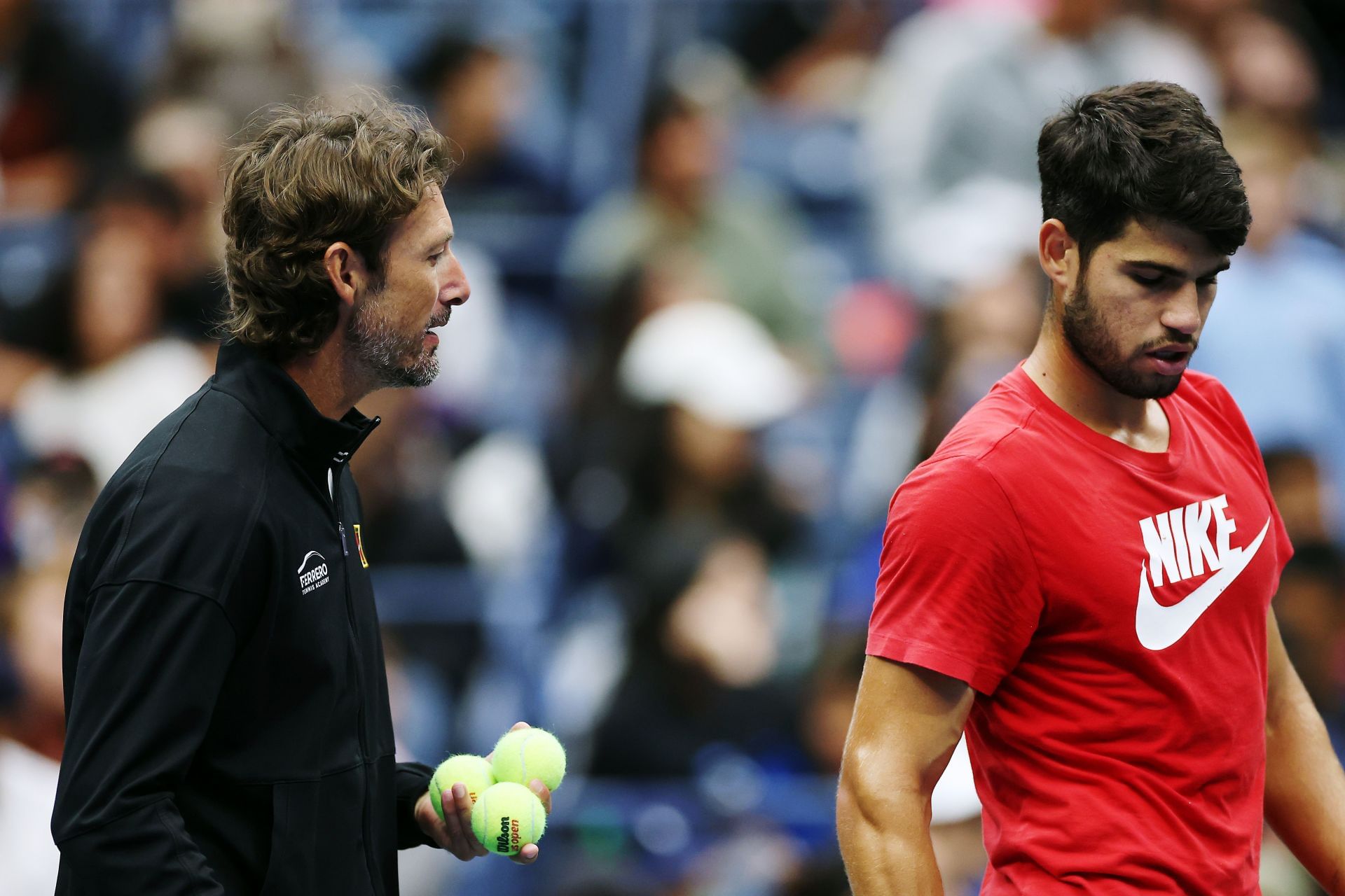 Alcaraz in action at the 2025 US Open - Previews - Source: Getty