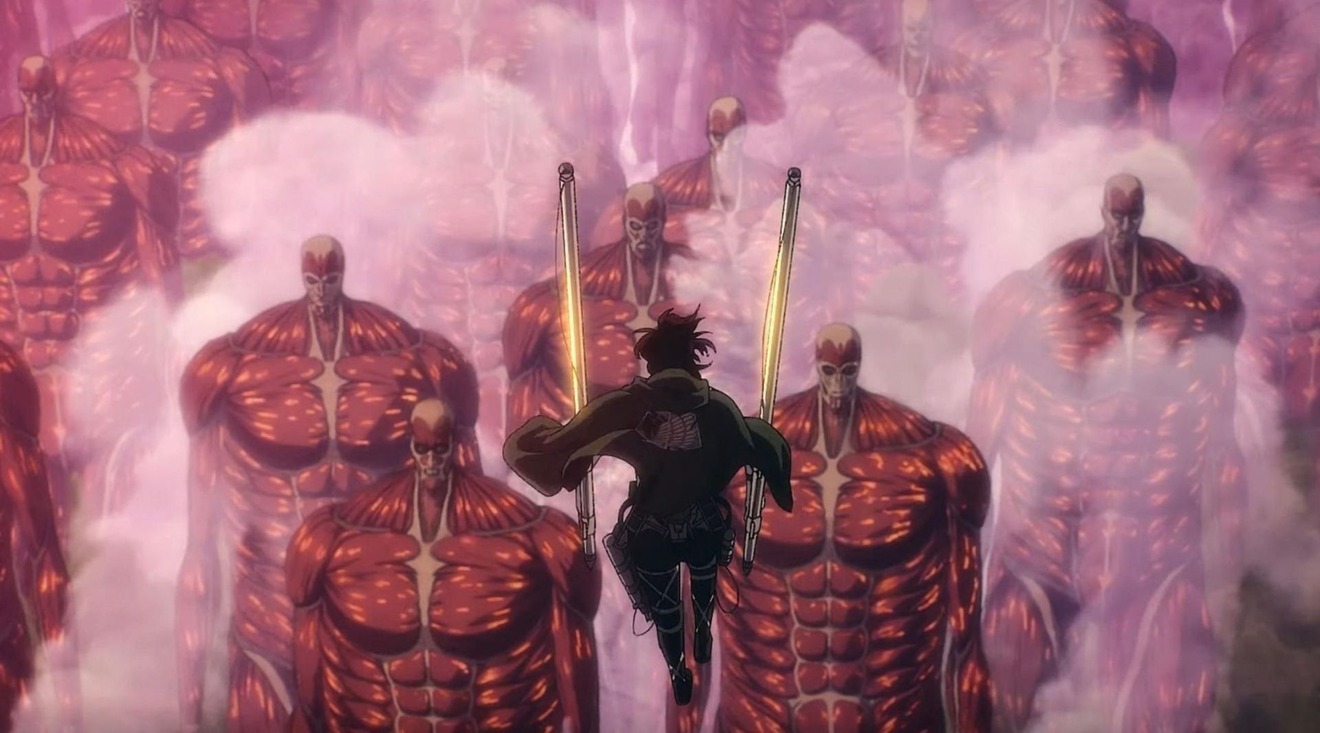 Rumbling in the Attack on Titan anime (Image via MAPPA, Wit Studio)