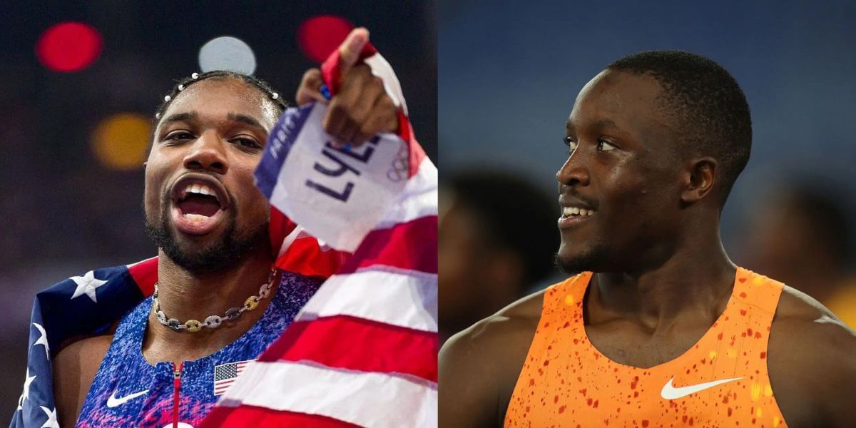 Noah Lyles (L) and Letsile Tebogo (R). PHOTO: Getty Images