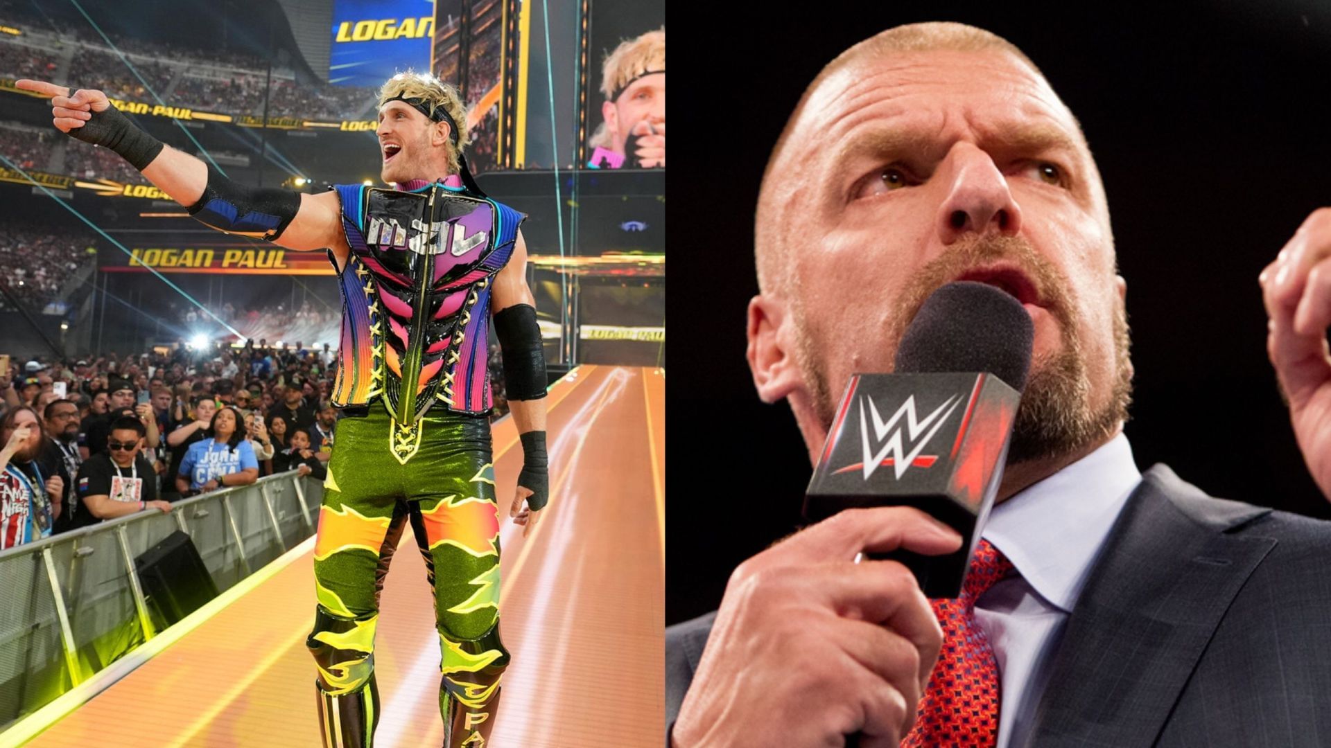 Logan Paul and Triple H (Photo credit: WWE.com)