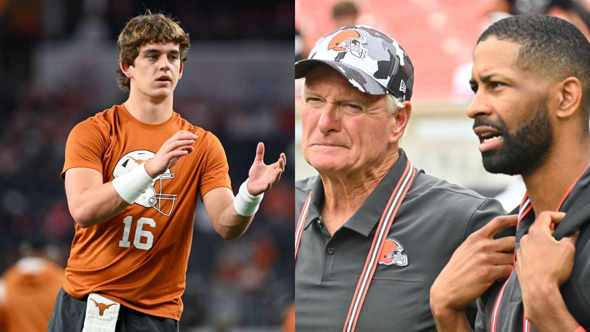 Will Andrew Berry and Jimmy Haslam convince Arch Mannign to play for the Cleveland Browns in 2026? - via Getty/CMS