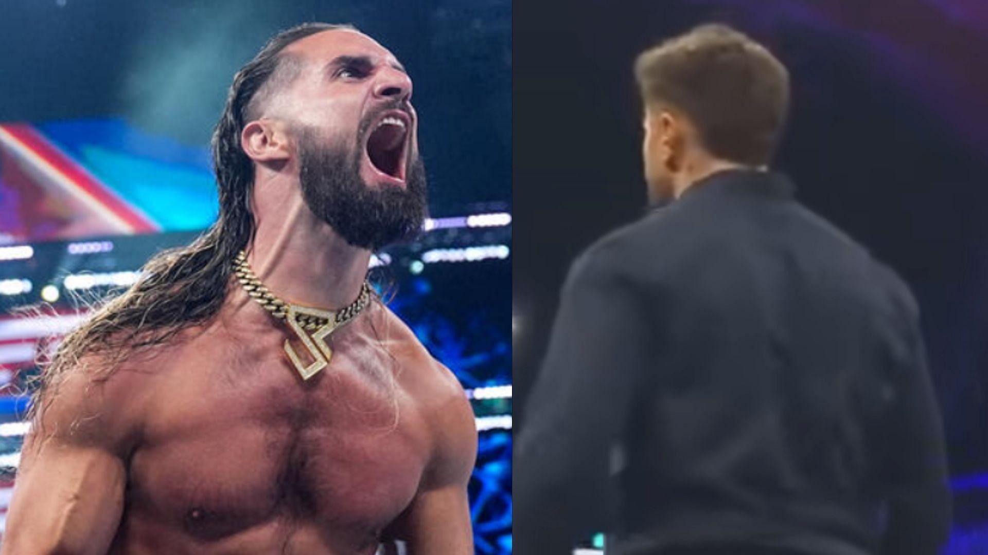 An AEW star recently made fun of Seth Rollins. (Images via AEW YouTube and WWE.com) 