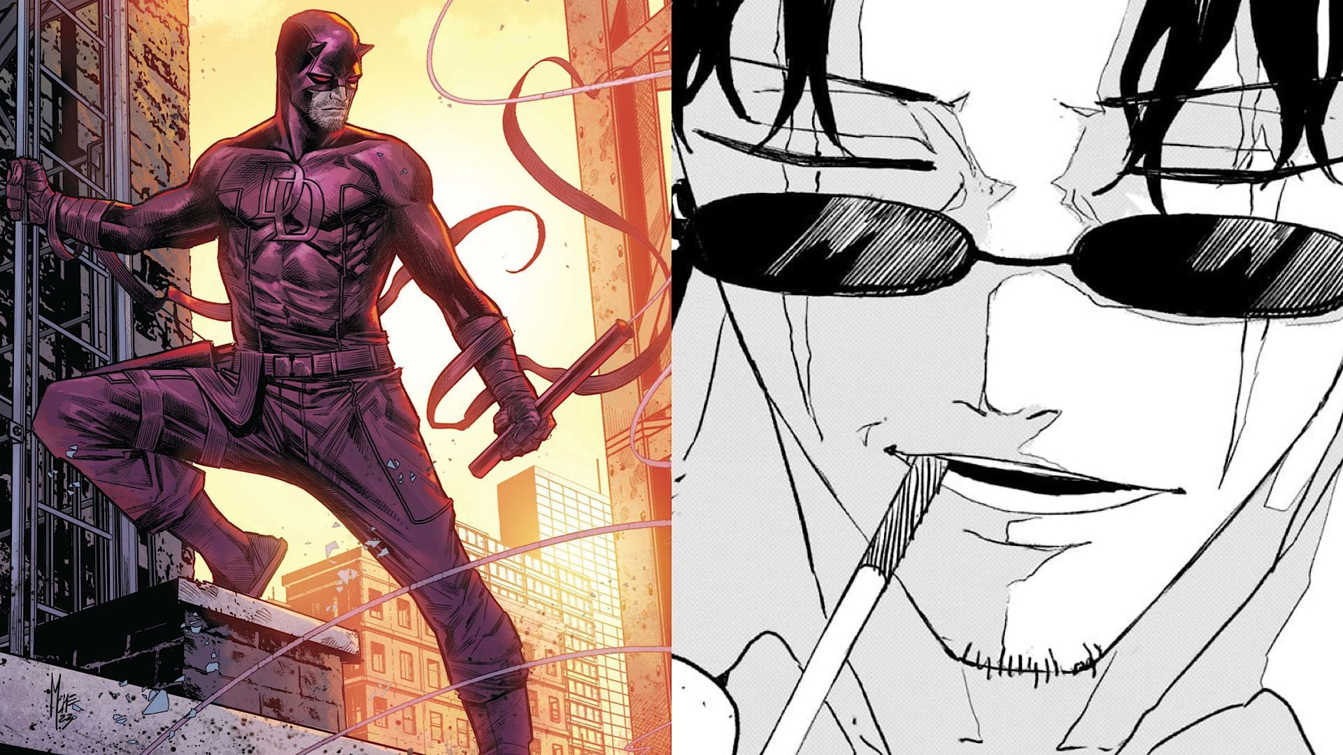 Seiichi Samura and Daredevil are similar (Image via Shueisha and Marvel comics)