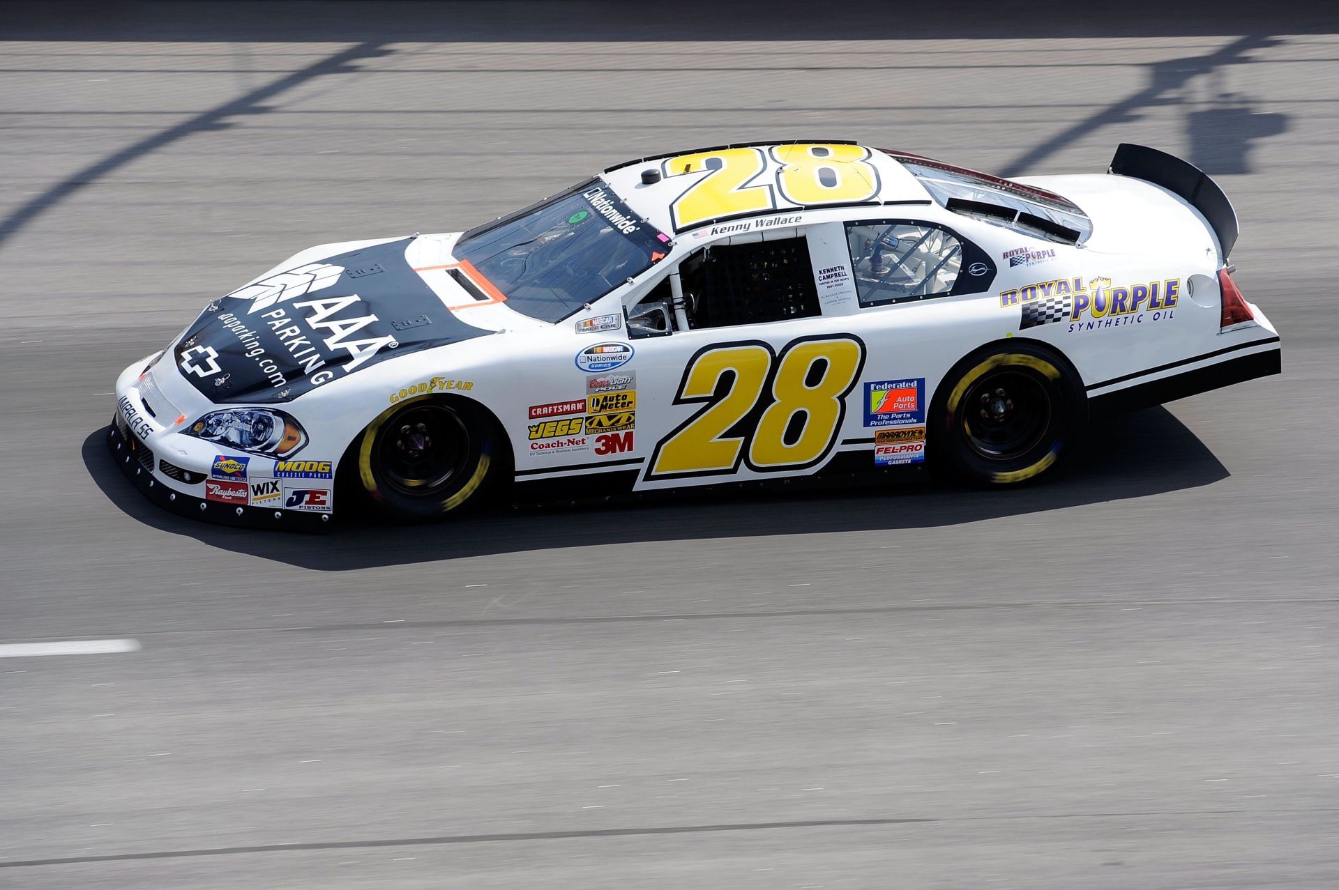 Kenny Wallace (28) during the 2010 NASCAR Nationwide Series presented by O&#039;Reilly Auto Parts at Darlington Raceway. Source: Getty