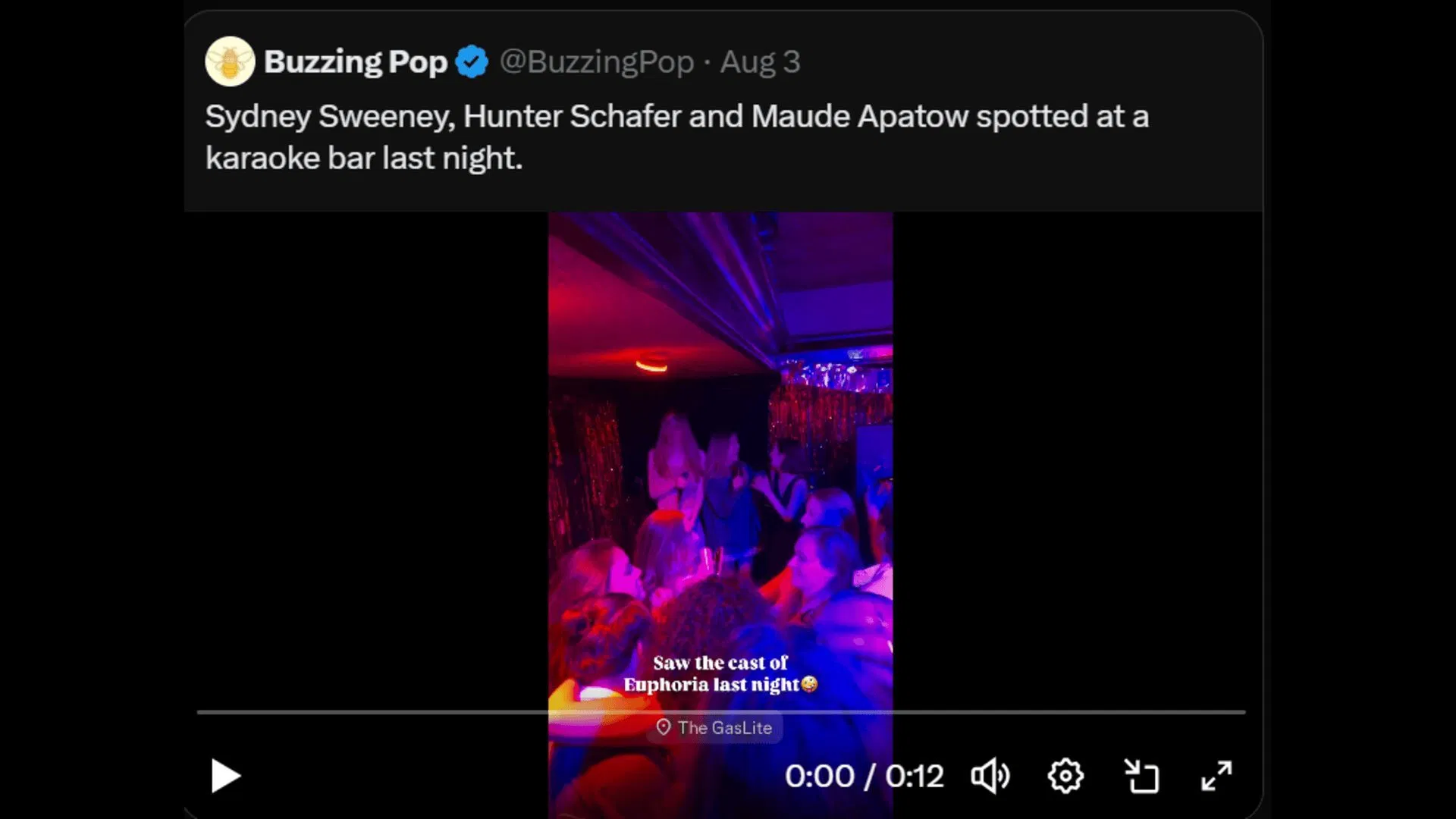 Schafer partied with her &#039;Euphoria&#039; costars over the weekend. (Image via X)