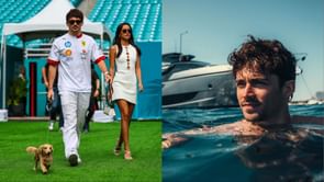 Charles Leclerc soaking in the sun with his partner and brothers on a yacht in Monaco