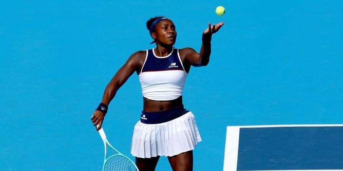 WATCH: Coco Gauff battles heavy rain to work on problematic serve under her new coach's watchful eye after major shake-up ahead of US Open