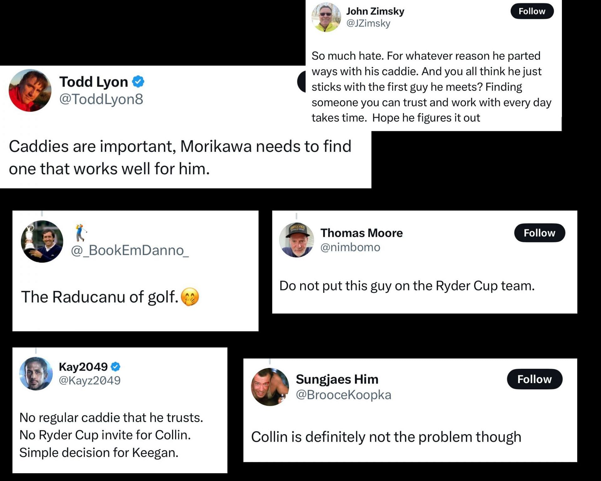 Fans react to Collin Morikawa&rsquo;s fifth caddie change of the year