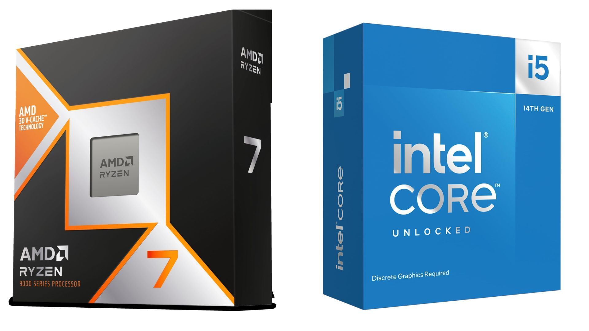 The Core i5-14600K and Ryzen 7 9800X3D are among the most popular gaming CPU choices (Image via Amazon)