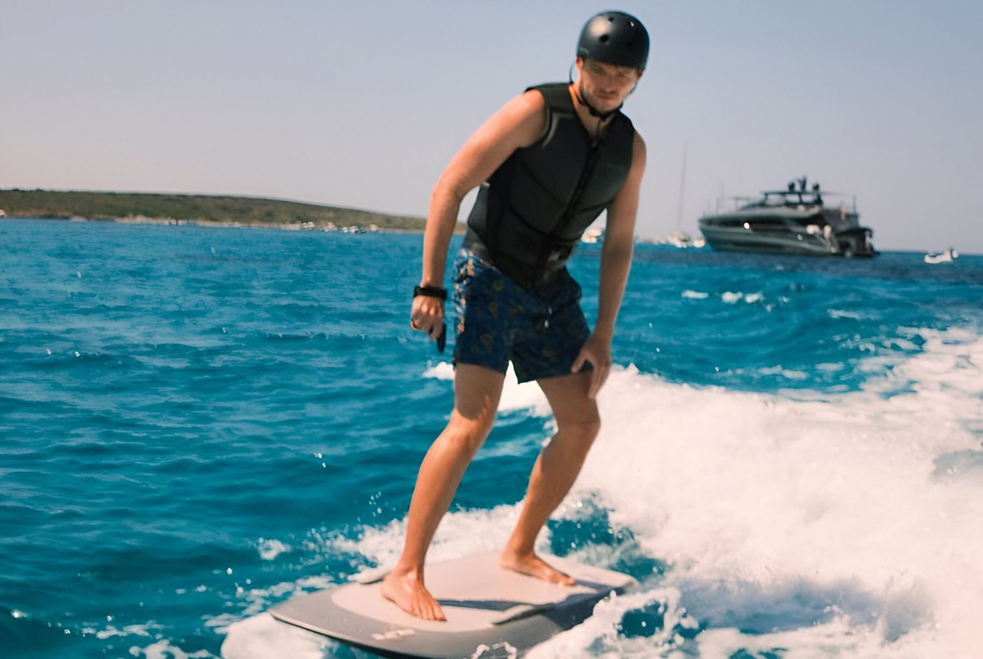 Victoria Verstappen reacts as Max Verstappen shares pictures riding a surfboard