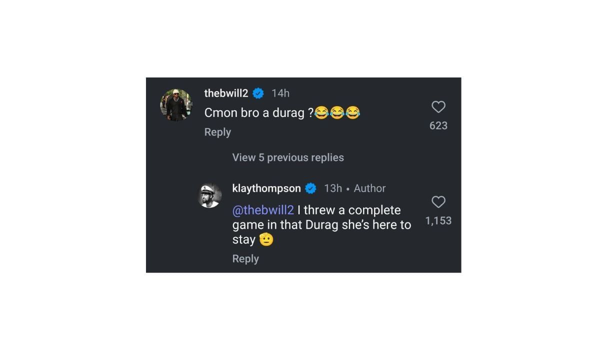 Klay Thompson responds to Brandon Williams comment on his post (Source: Instagram/Klay Thompson)