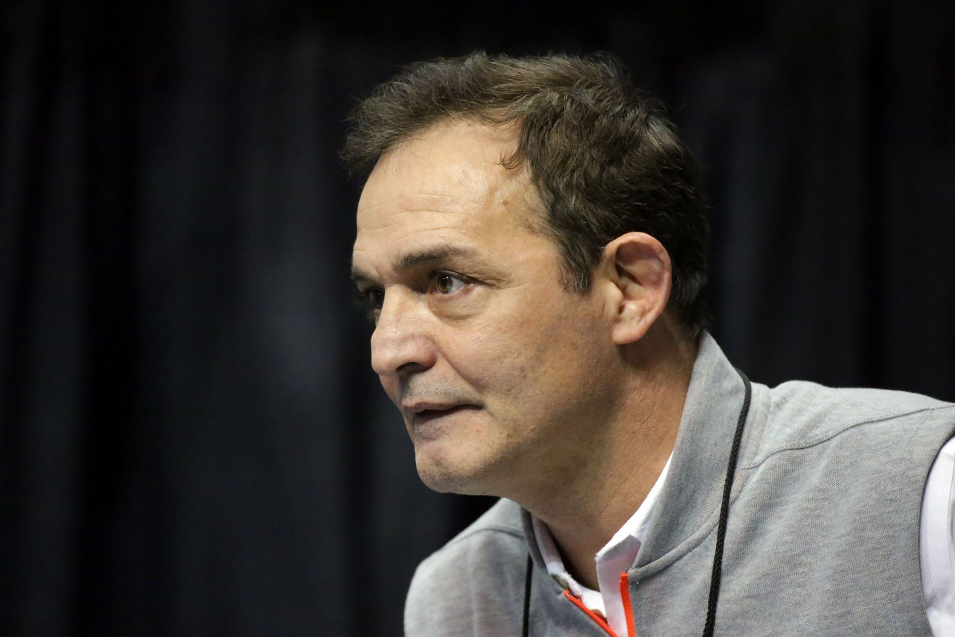 Former coach John Smith of the OSU Cowboys during the NCAA Wrestling Championships in St. Louis, Missouri. (Photo by Getty Images)