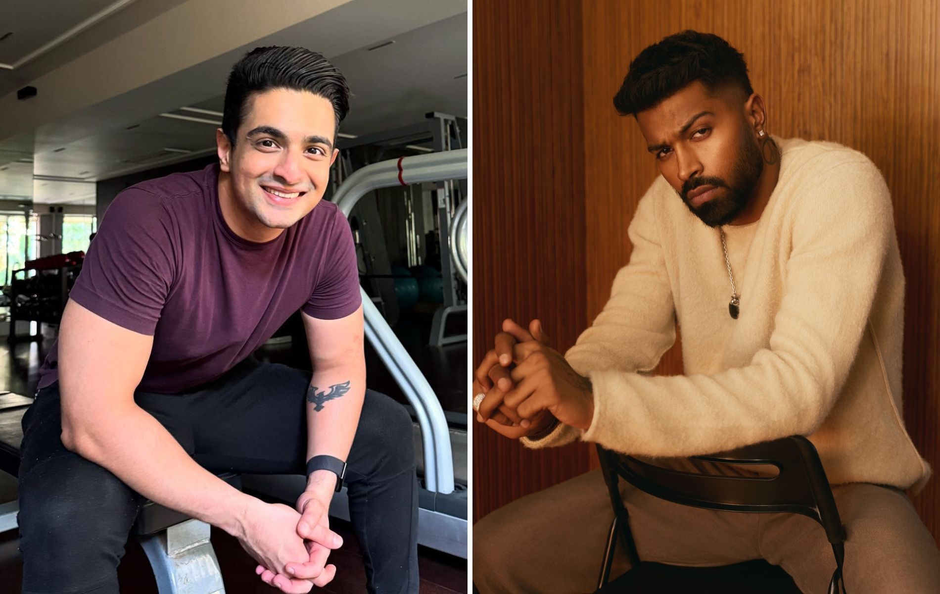 Ranveer Allahbadia (left) and Hardik Pandya. (Pics: Instagram/ranveerallahbadia/hardikpandya93).