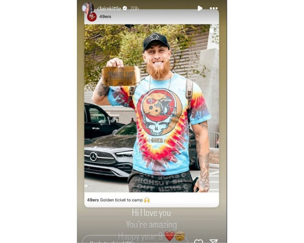 Claire Kittle dropped heartfelt message on IG story for husband 49ers&#039; TE Geroge Kittle [IG/@clairekittle]