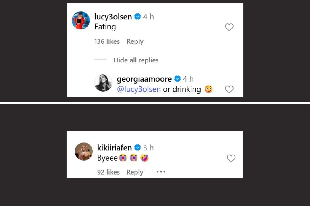 Kiki Iriafen and Lucy Olsen react to Georgia Amoore&rsquo;s viral pics