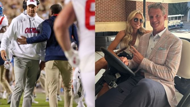 PIC: Ole Miss HC Lane Kiffin shares wholesome snap with reconciled wife Layla after electric win against Georgia Tech