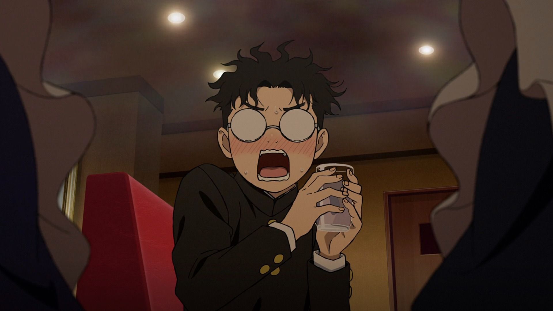Okarun visits Momo at the Maid Cafe in Dandadan season 2 episode 7 (Image via Science SARU)