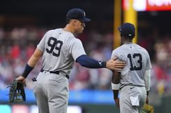 Aaron Judge consoles tearful Jazz Chisholm Jr. after milestone homer, one day after losing best friend: "It felt kind of surreal"