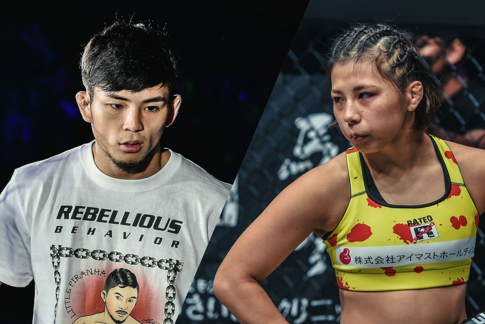 Yuya Wakamatsu (left) and Ayaka Miura both feature in world title matchups at ONE 173. [Images from ONE Championship]