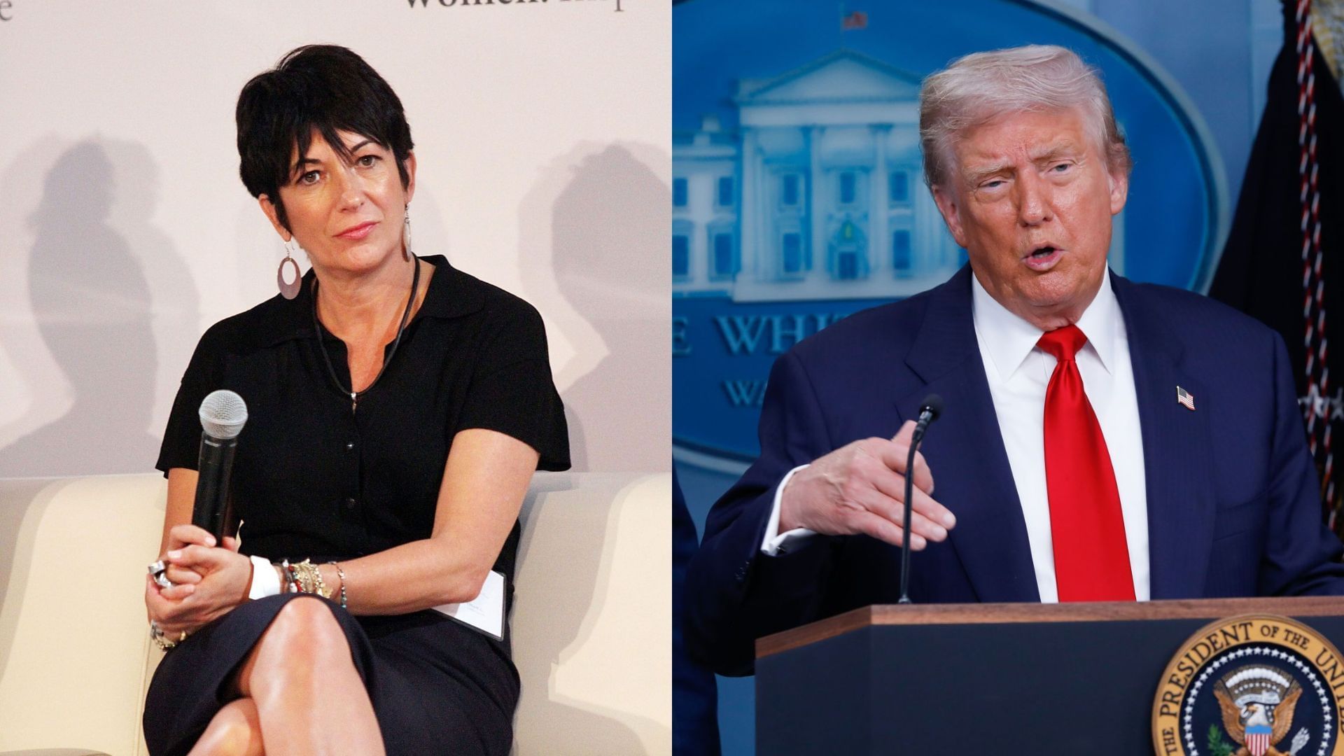Ghislaine Maxwell, Donald Trump (Images via Getty)