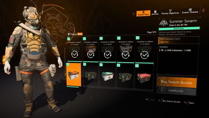 How to farm Seasonal EXP for summer swarm caches in The Division 2