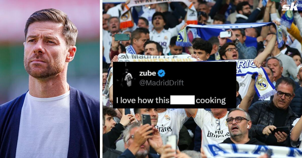 L to R: Xabi Alonso and Real Madrid fans (Images via Getty and X/@MadridDrift)