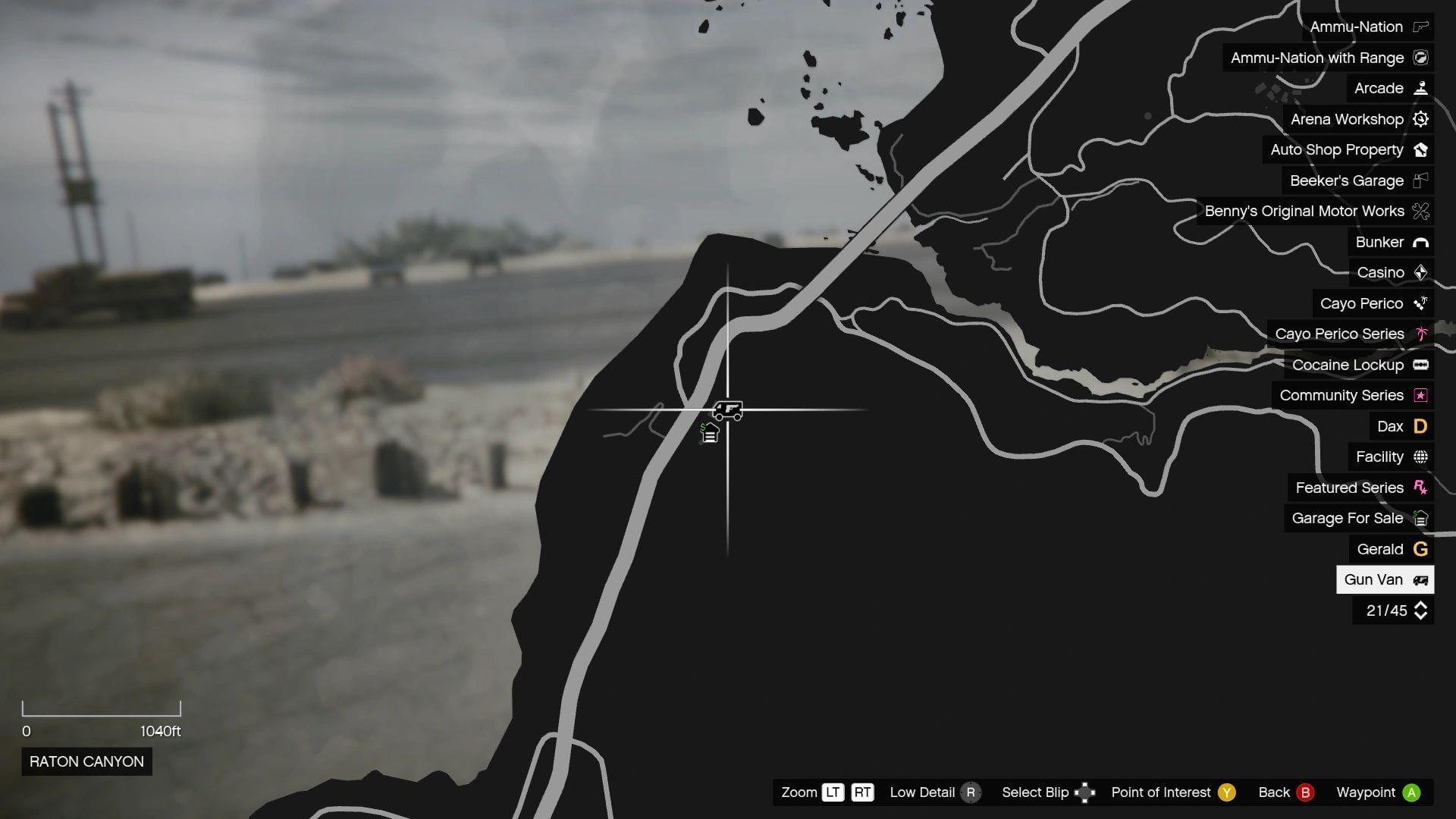 The exact coordinates of the GTA Online Gun Van Location Today (Image via Rockstar Games)