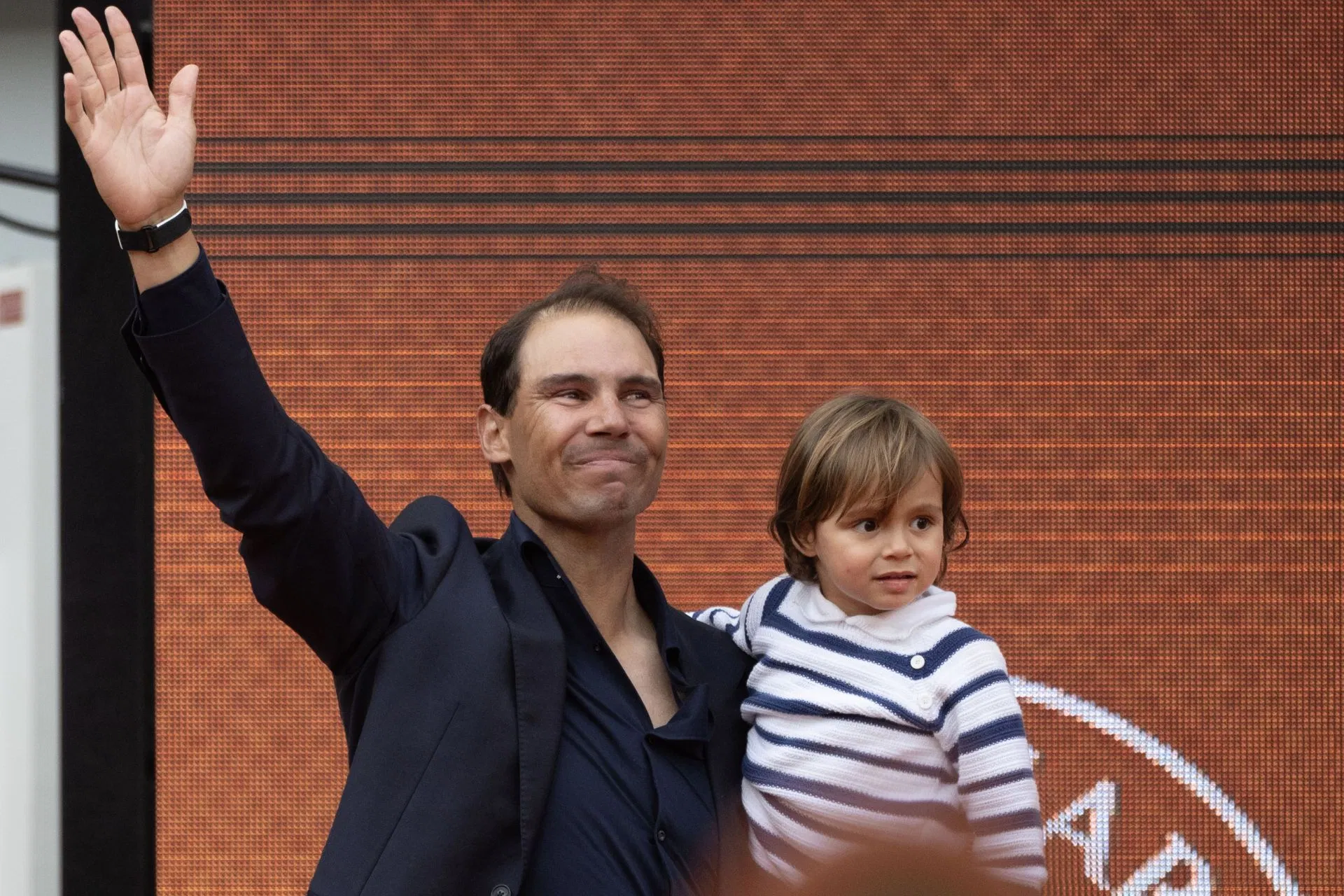 Rafael Nadal pictured with his son at the 2025 French Open | Image Source: Getty