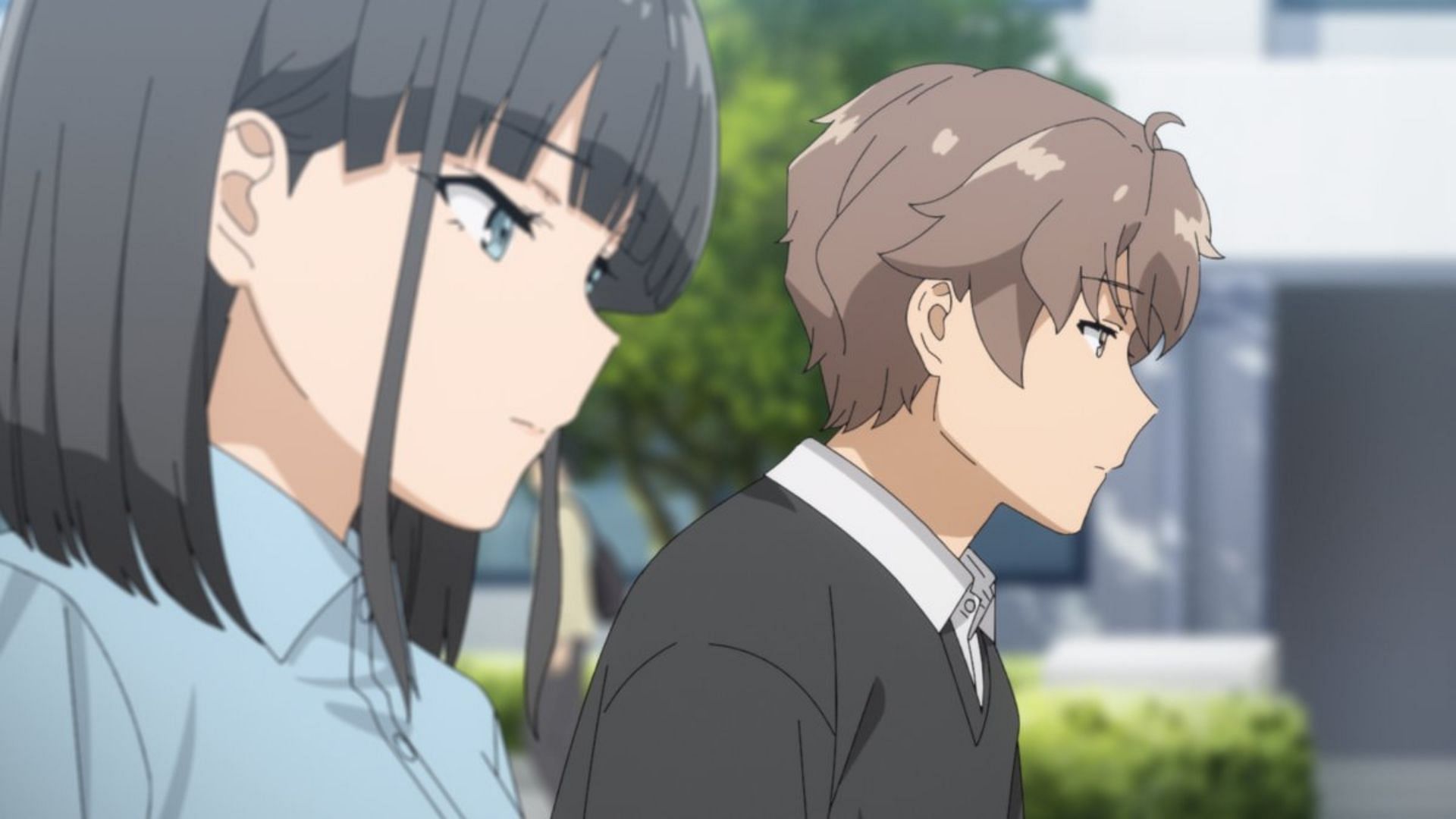 Sakuta and Ikumi as seen in Rascal Does Not Dream of Santa Claus episode 5 