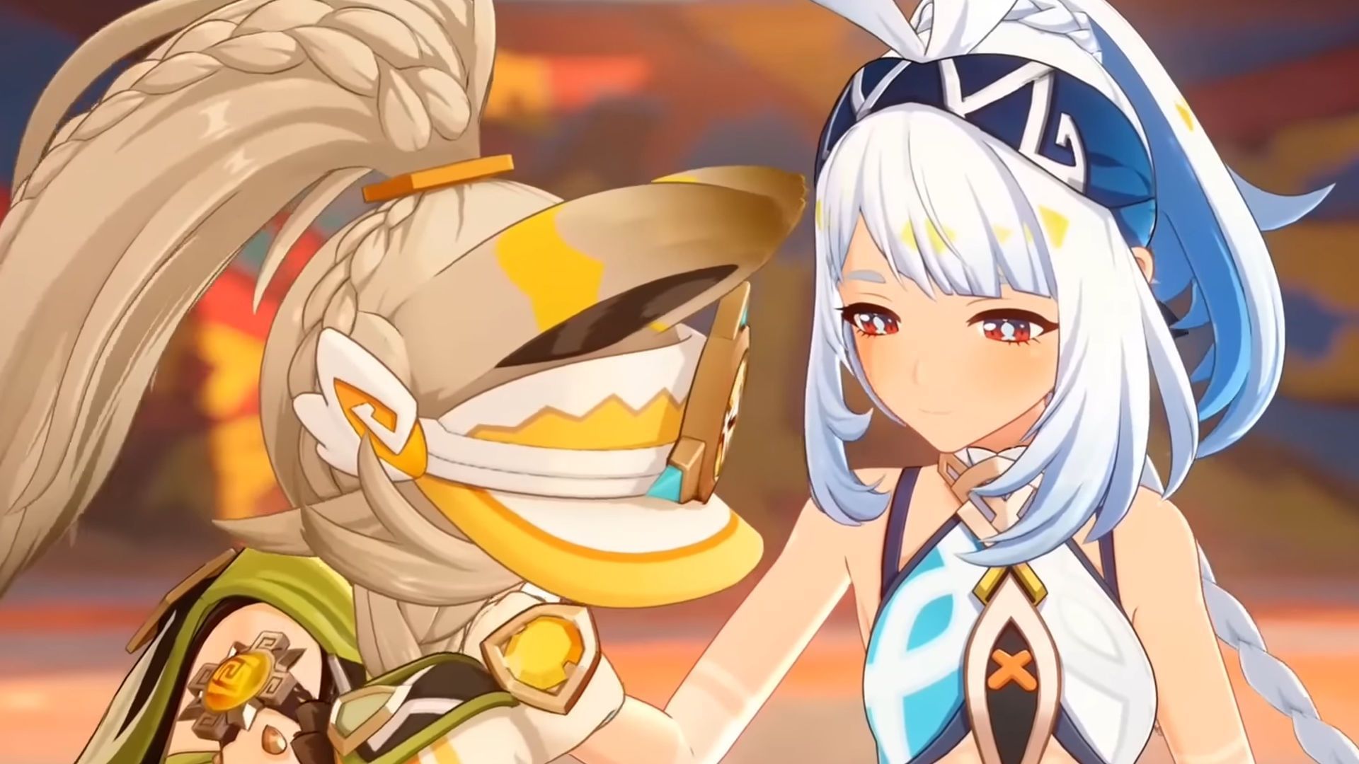 Mualani and Kachina after Kachina defeats her in the last round of the Pligrimage (Image via HoYoverse)
