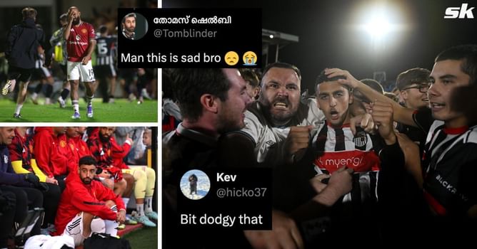 “Man this is sad bro”, “Bit dodgy that” - Fans react to Bruno Fernandes' handling of Bryan Mbeumo during pitch invasion after Manchester United loss