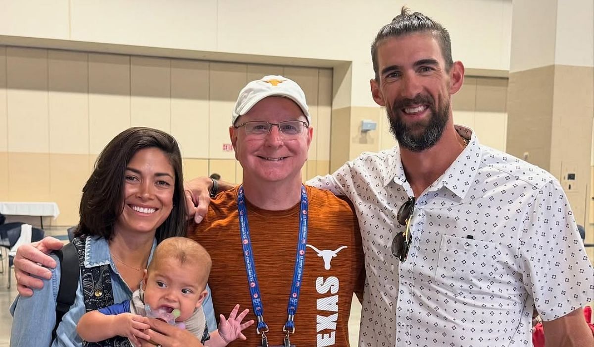 Michael Phelps, his wife, Nicole Phelps, and his former coach, Bob Bowman - Source: Instagram (@coach_bowman)