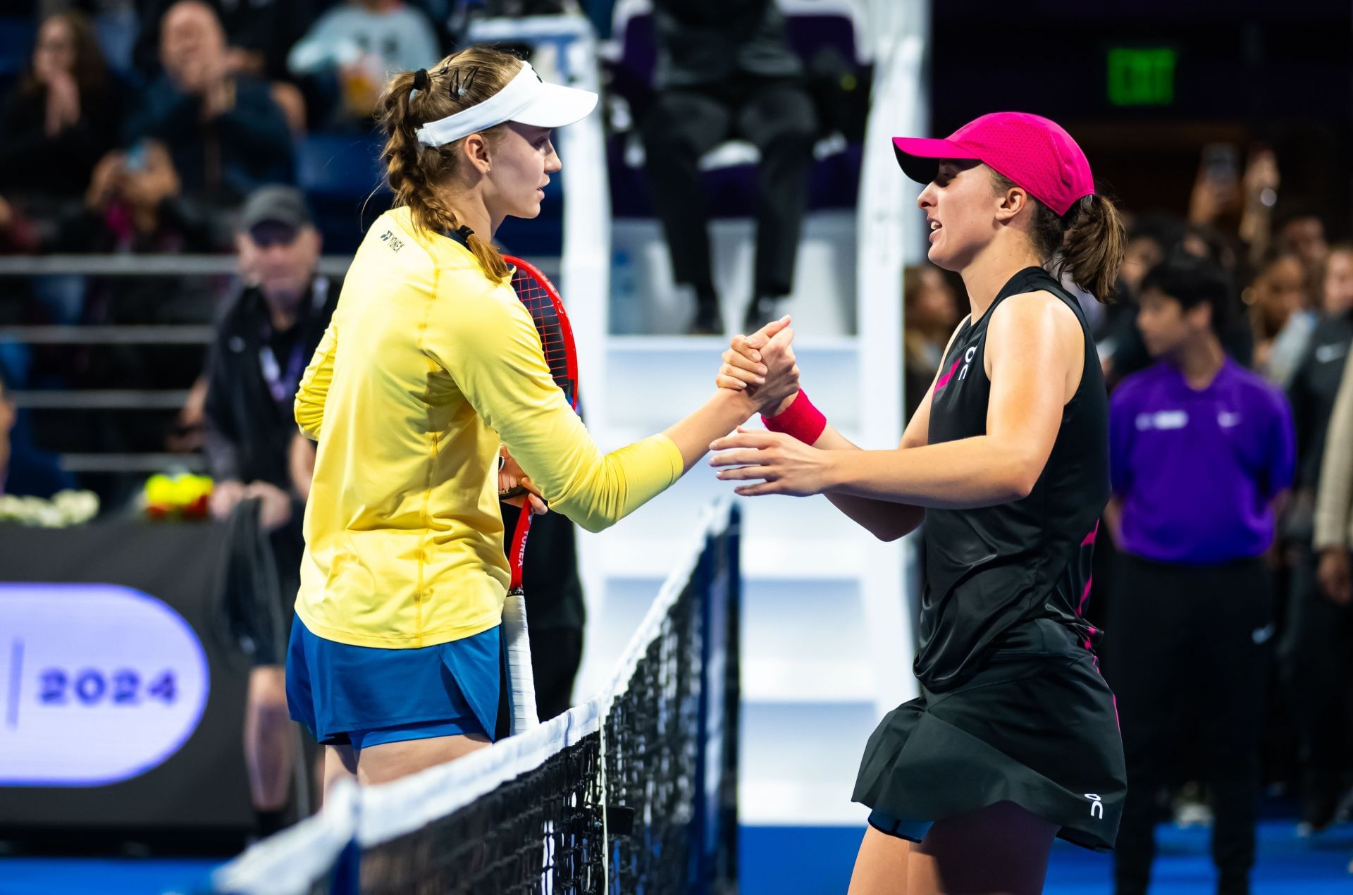 Elena Rybakina and Iga Swiatek at the Qatar Open 2025. (Photo: Getty)