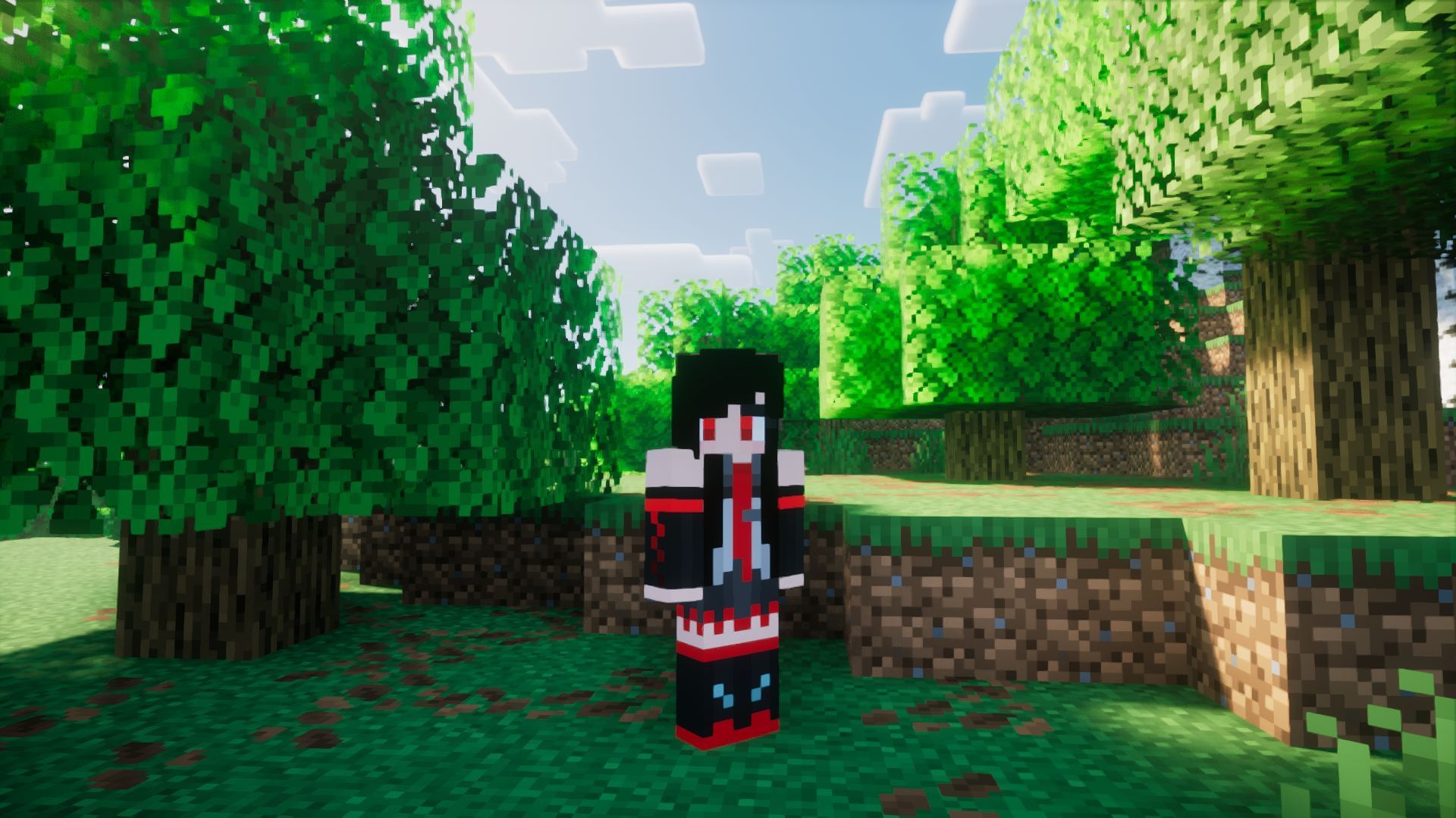 The unique design and color contrast make this one of the coolest Hatsune Miku variants you can use in the game (Image via Sportskeeda Gaming || Mojang Studios)