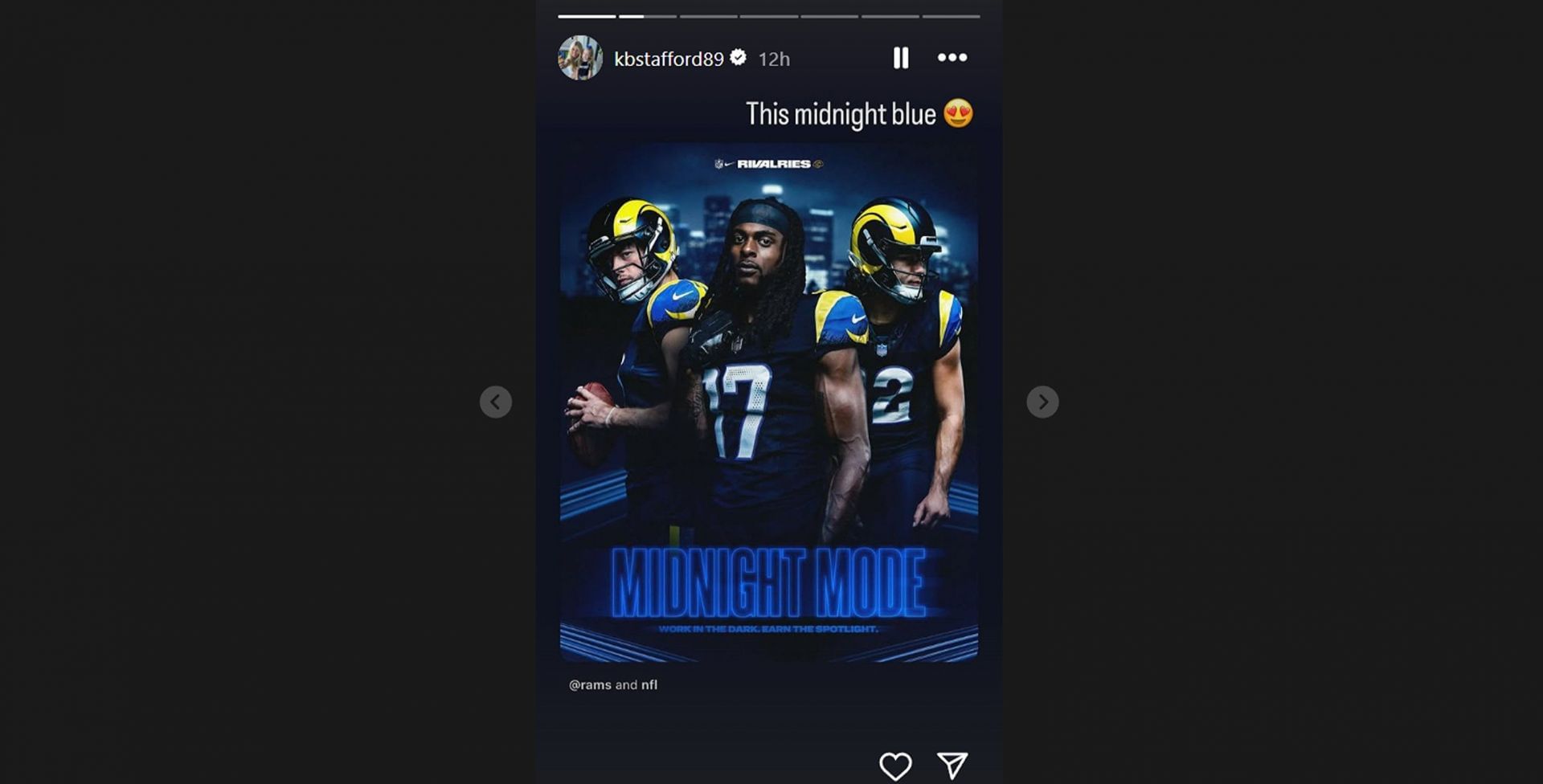 Matthew Stafford&rsquo;s wife, Kelly&#039;s IG story/@kbstafford89
