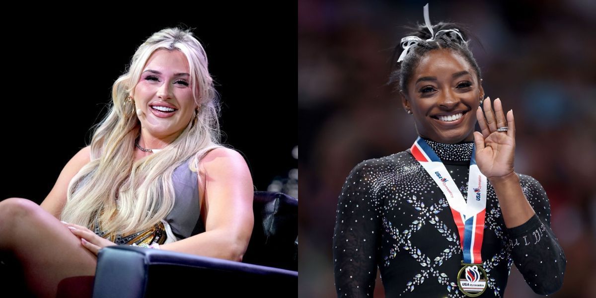 Tiffany Stratton (L) and Simone Biles (R). PHOTO: Getty Images