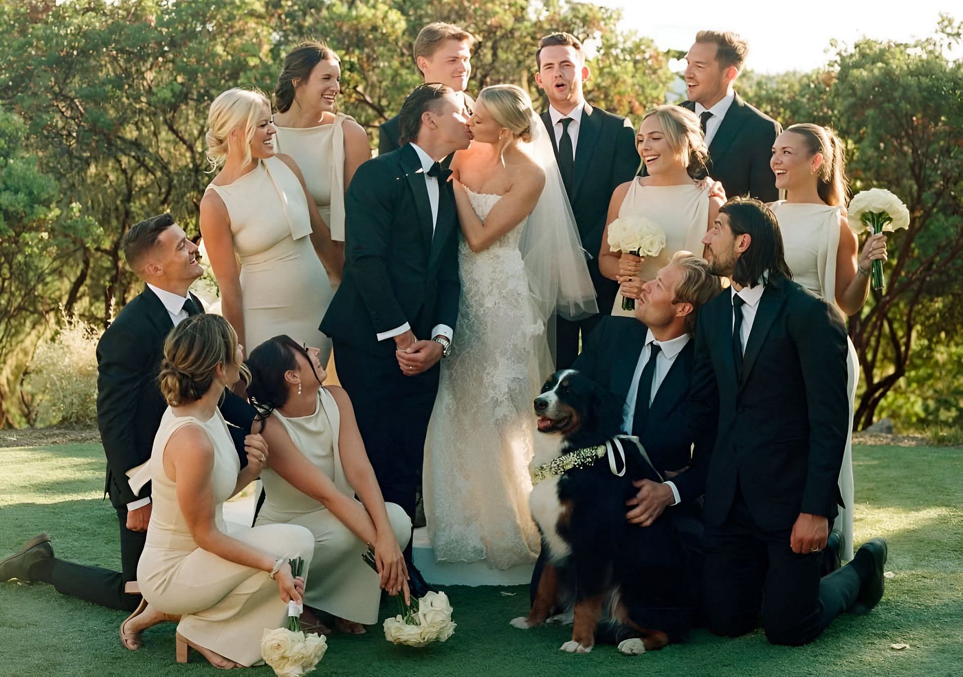 Brock Boeser and Leafs' Chris Tanev attend former Canucks teammate Troy Stecher's wedding in California