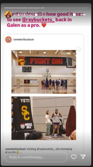 USC HC Lindsay Goittlieb shares Rayah Marshall's return on IG story. Image via @coachlindsayg
