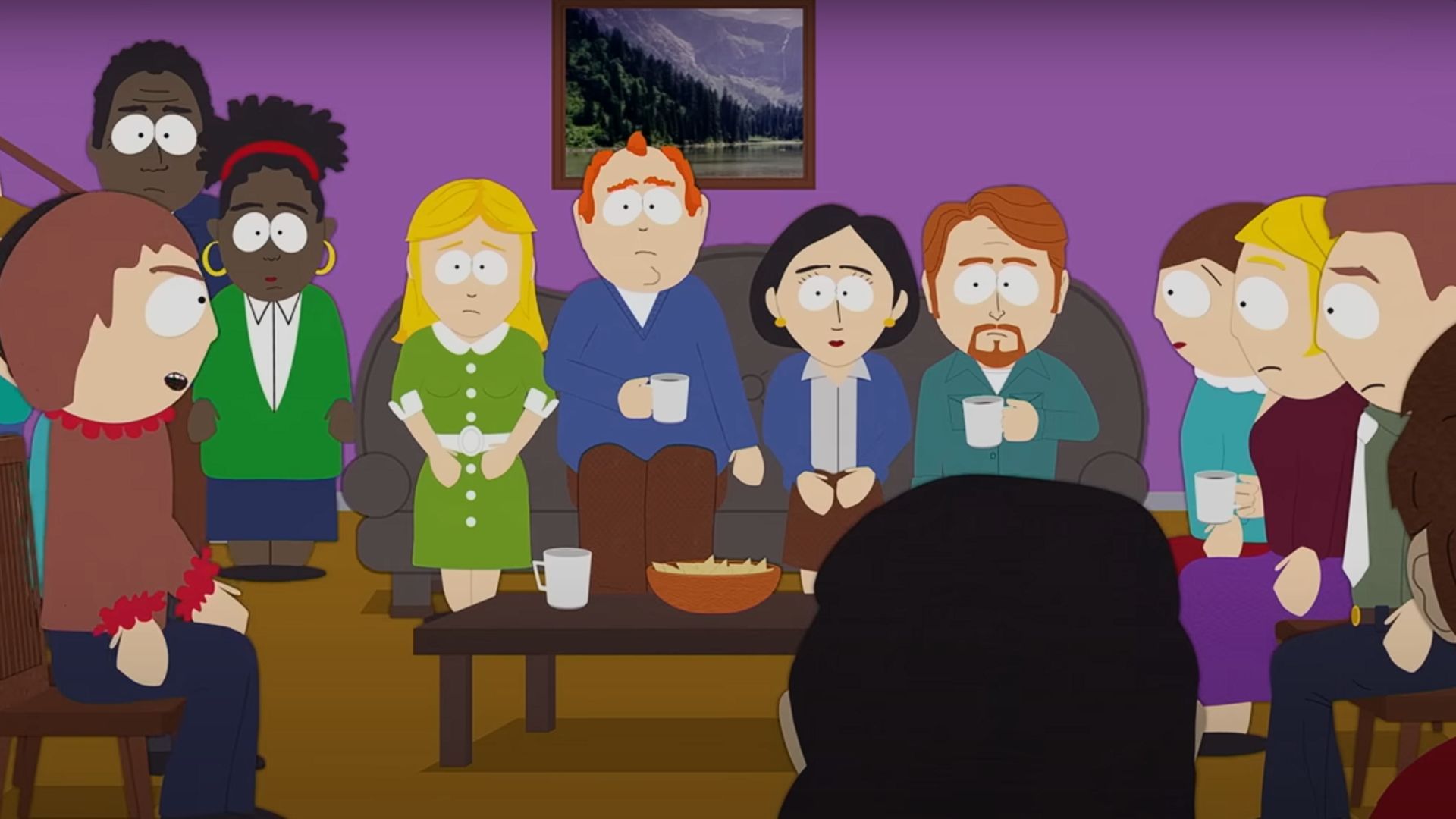 The parents discussing the school shooting (Image via Comedy Central)