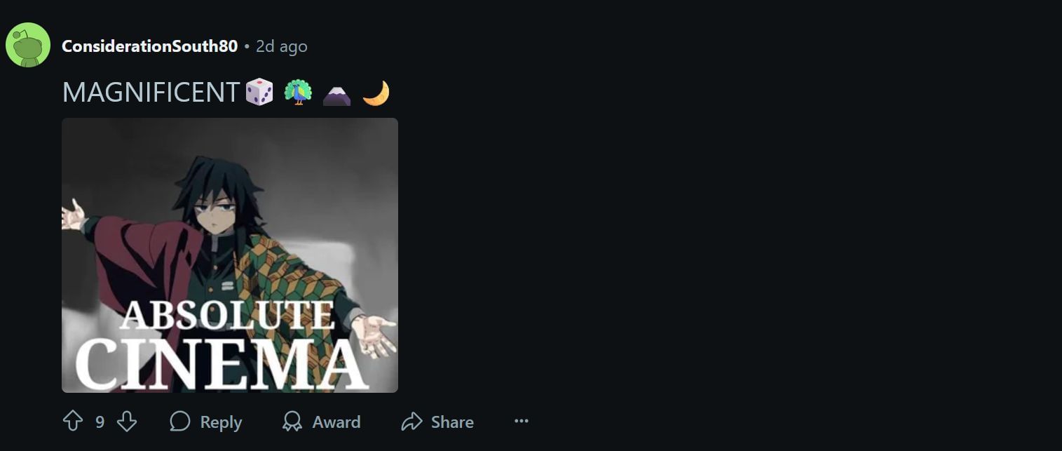 Reddit user&#039;s comment on the fan art (Image via Reddit)