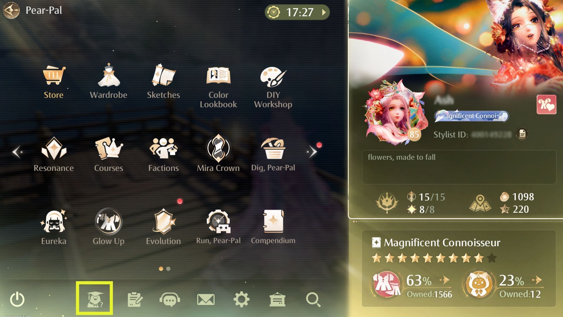 The website can be accessed directly from the in-game Pear Pal menu (Image via Sportskeeda Gaming/Infold Games)