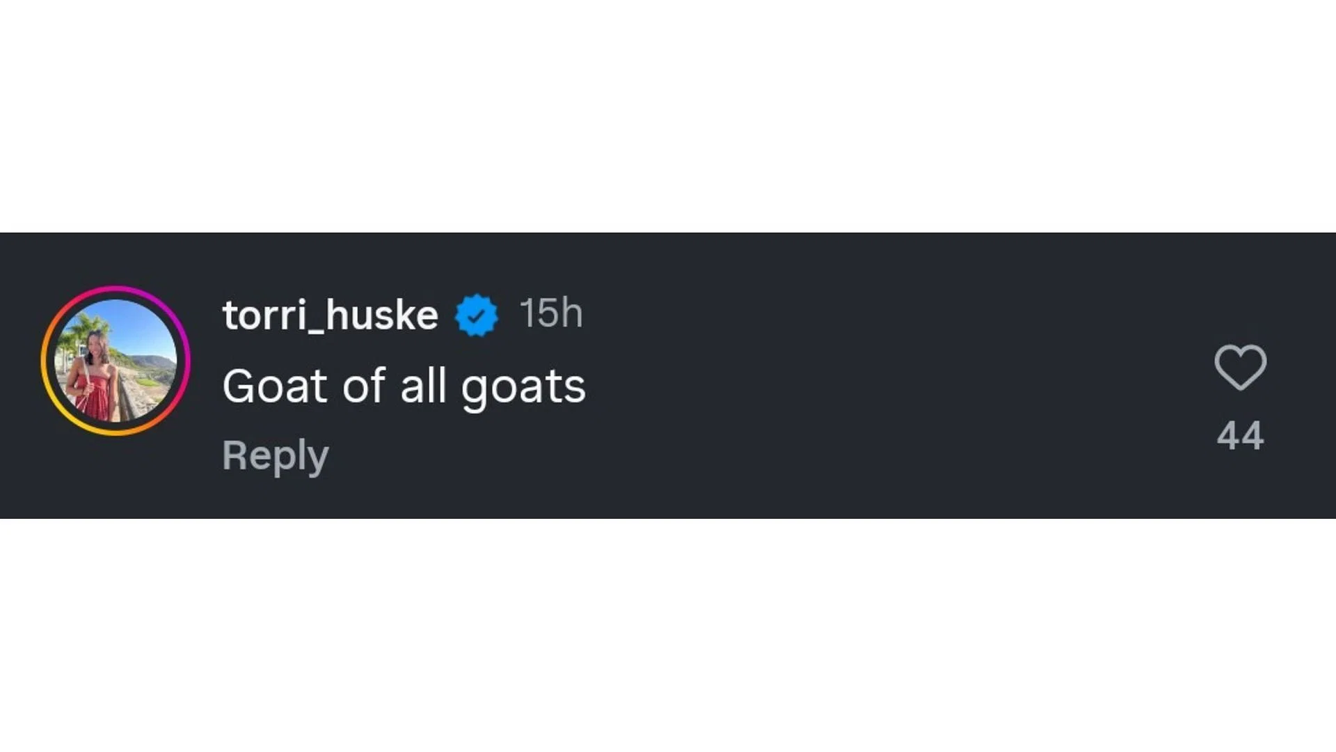 Huske&#039;s comment on Ledecky&#039;s post (image via: @katieledecky)